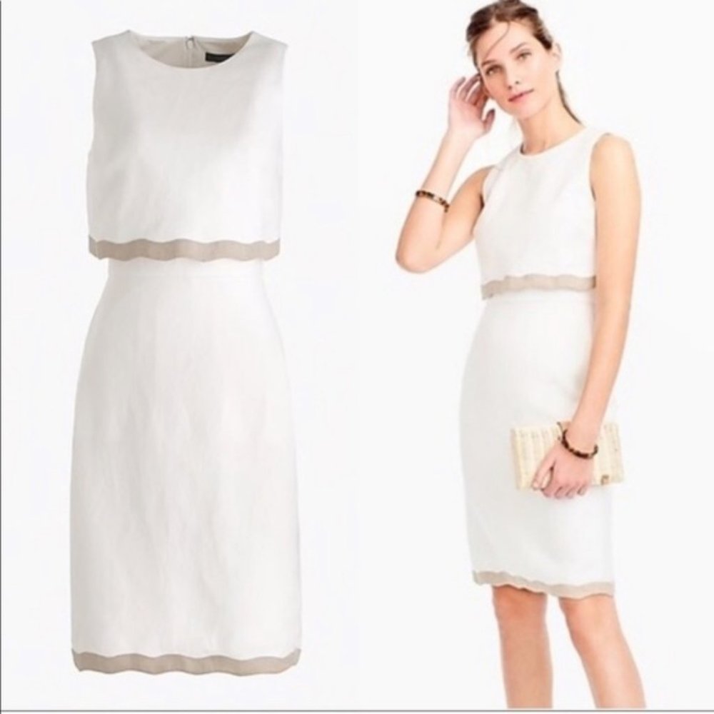 J. Crew Going Places Linen Dress in White